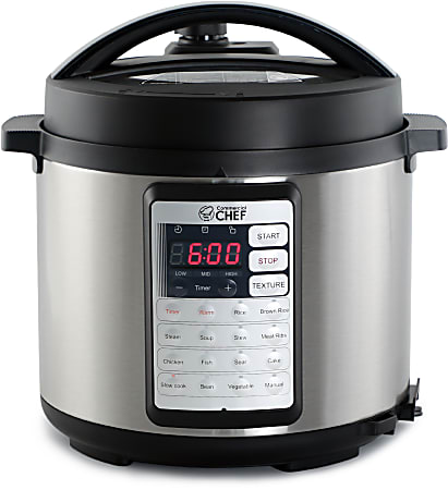 MegaChef 12 Qt. Black and Silver Electric Pressure Cooker with