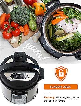 Commercial Chef 13 in 1 Electric Pressure Cooker 6.3 Quart Silver