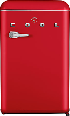 Commercial Cool Retro 4.4 Cu. Ft. Mini Refrigerator With 2 Slide-Out Glass Shelves, Red