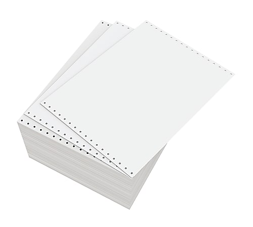 Domtar Continuous Form Paper, Unperforated, 11" x 8 1/2", 18 Lb, Blank White, Carton Of 4,000 Forms