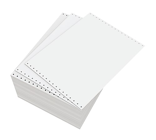 Domtar Continuous Form Paper, Unperforated, 11" x 8 1/2", 18 Lb, Blank White, Carton Of 4,000 Forms