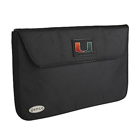 Denco Sports Luggage NCAA Laptop Case With 17" Laptop Pocket, Miami Hurricanes, Black