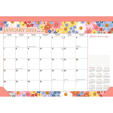 2024 BrownTrout Monthly Desk Pad Calendar, 12" x 17", Bonnie Marcus, January To December