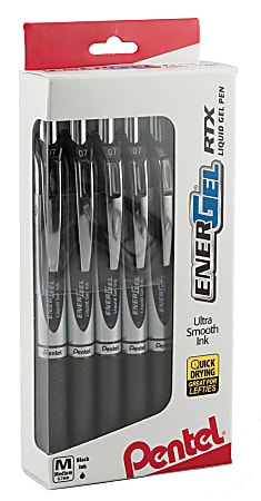 EnerGel RTX Refillable Liquid Gel Pen, 0.7mm, Black Ink 3-pk