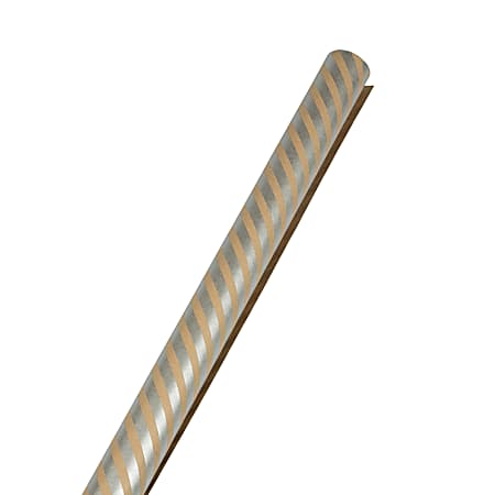 JAM Paper® Wrapping Paper, Kraft, 25 Sq Ft, Kraft Brown & Silver