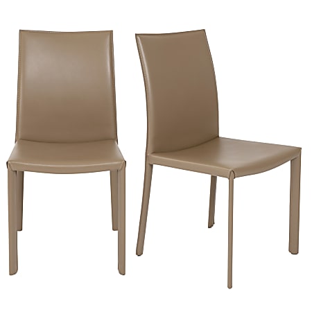 Eurostyle Hasina Dining Chairs, Taupe, Set Of 2 Chairs