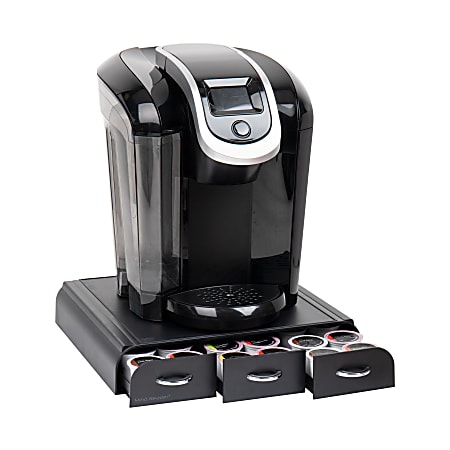 Mind Reader 3-Drawer Coffee Pod Drawer Organizer For 36 Coffee Pod Capacity, 2-1/2"H x 13-1/2"W x 12-1/4"D,  Black
