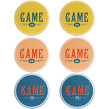 Wanda June Home by Miranda Lambert Game On 6-Piece Stoneware Coaster Set, 4-7/16”, Assorted Colors
