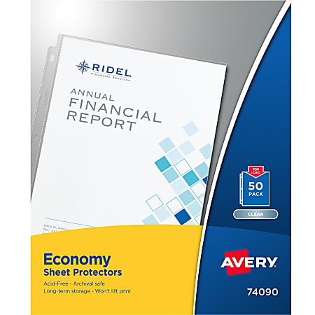 Avery® Economy Sheet Protectors, Top Load, 8-1/2" x 11", Clear, 50 Document Protectors