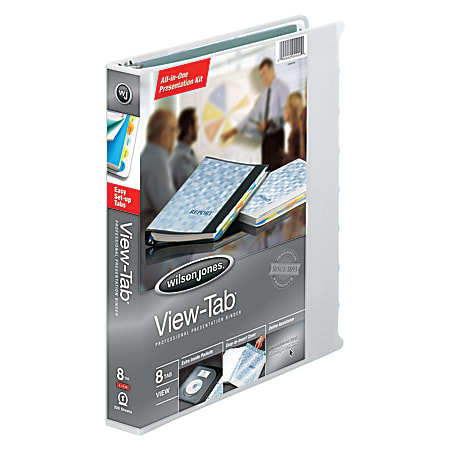 Wilson Jones® All-In-One View-Tab® Presentation 3-Ring Binder, 1" Round Rings, White