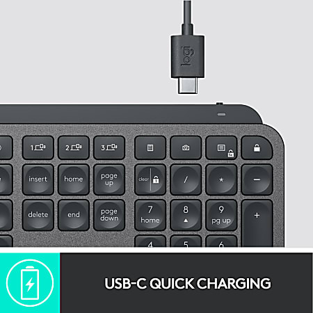 Logitech MX Keys Wireless Illuminated Keyboard for Business Quiet