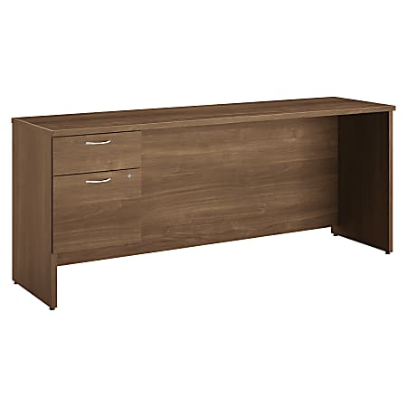 HON 101 Left Pedestal Credenza, 72"W - 72" x 19.9" x 29.5"Credenza, Work Surface, End Panel, Modesty Panel - 2 x Box Drawer(s), File Drawer(s) - Single Pedestal on Left Side - Square Edge - Material: Particleboard, Metal Handle, Wood Grain Modesty Panel