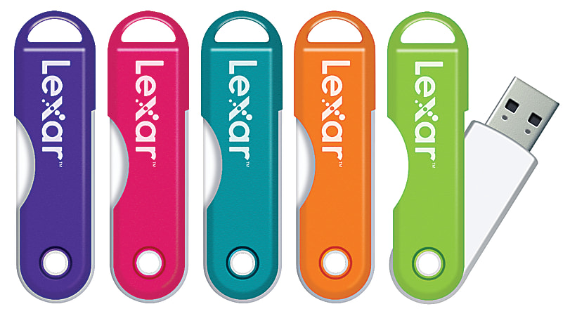 Lexar® JumpDrive® TwistTurn USB 2.0 Flash Drive, 16GB, Assorted Colors