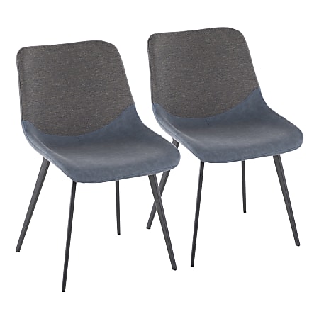 LumiSource Outlaw 2-Tone Chairs, Blue/Gray, Set Of 2 Chairs