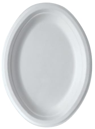 Eco-Products Sugarcane Plates, 10" x 7", White, Pack Of 500 Plates