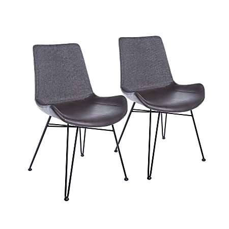 Eurostyle Alisa Side Chairs, Dark Gray/Black, Set Of 2 Chairs