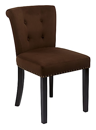 Ave Six Kendal Chair, Chocolate Velvet/Light Brown/Gold