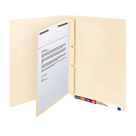 Smead&reg; Self-Adhesive Folder Dividers With Fasteners, Letter Size, Box Of 100