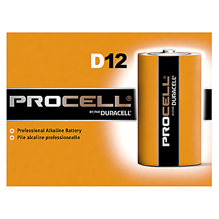 Duracell® Procell® PC-1300 Alkaline General-Purpose D Batteries, Pack Of 12