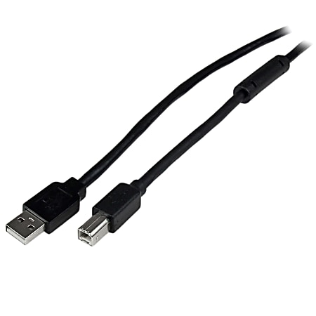 StarTech.com 20m/65 ft Active USB 2.0 A to B Cable - M/M - Extend the distance between your USB 2.0 devices by up to 65ft - USB2HAB65AC