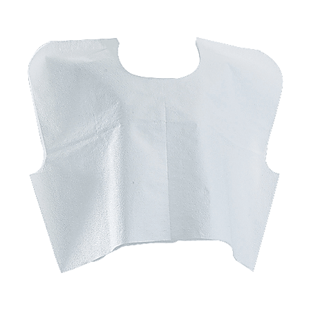 Medline Disposable Patient Capes, 21" x 30", White,