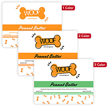 1, 2 Or 3 Color Custom Printed Labels And Stickers, Rectangle, 3" x 4", Box Of 250