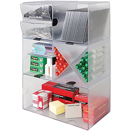Deflecto Stackable Cube With 4 Drawers 6 H x 6 W x 7 18 D Clear