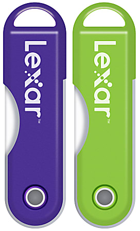 Lexar® JumpDrive® TwistTurn USB 2.0 Flash Drive, 8GB, Black, Pack Of 2