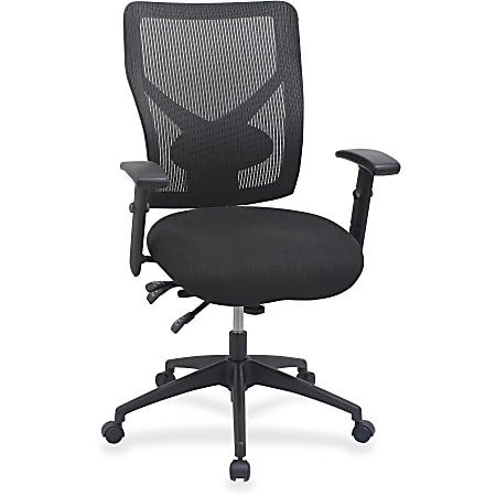 Lorell® Multi-Task Control Mesh Back Fabric Seat Chair, Black