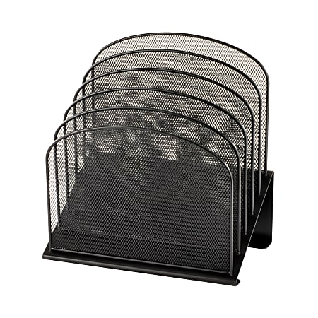 Safco® Onyx Mesh 5-Tier Desk Organizer, 12"H x 11 1/4"W x 7 1/4"D, Black