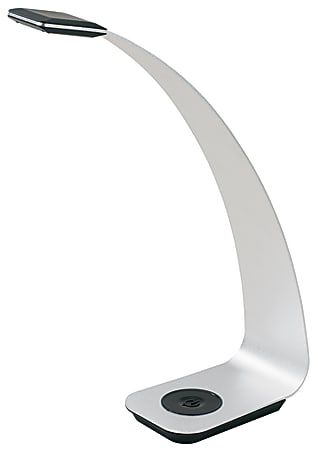Realspace™ LED Arc Desk Lamp, 12"H, Silver