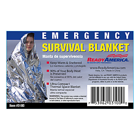 Ready America® Emergency Survival Blankets, Pack of 25 Blankets