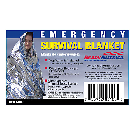 Ready America® Emergency Survival Blankets, Pack of 25