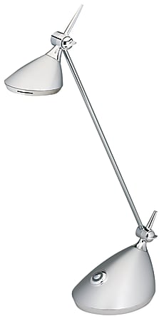 Realspace™ LED Desk Lamp With Touch Dimmer, Adjustable Height, 15"H, Silver