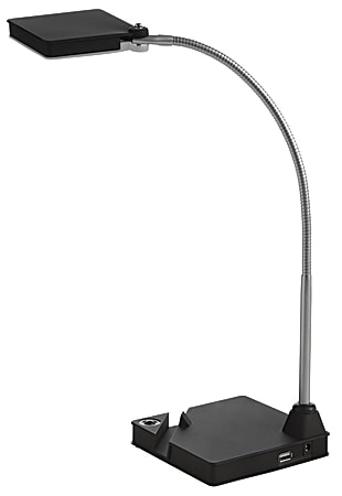 Realspace® LED Docking Lamp, Adjustable Height, 13-2/5"H, Black