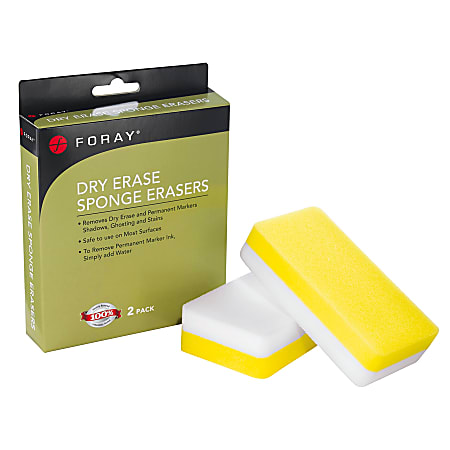 FORAY™ Dry-Erase Sponge Erasers, Pack Of 2