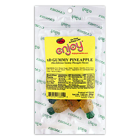 Enjoy XD Pineapple Gummy Candies, 2.82 Oz Bag