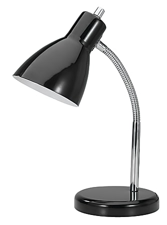 Realspace® Gooseneck Desk Lamp, Adjustable Height, 15"H, Black