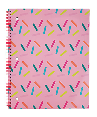 Divoga® Sweet Smarts Scented Notebook, 8 1/2" x 10 1/2", Wide Ruled, 160 Pages (80 Sheets), Sprinkles