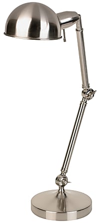 Realspace™ Specialty Pharmacy Lamp, Adjustable Height, 23"H, Brushed Steel