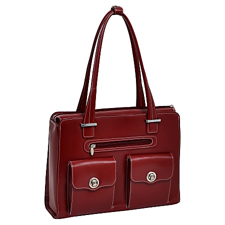 McKleinUSA VERONA Ladies' Fly-Through Checkpoint-Friendly Briefcase, Red