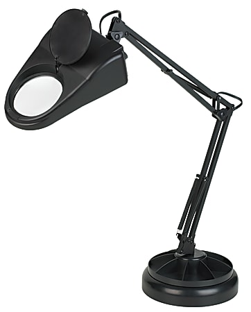 Realspace® Magnifying Lamp With Rotating Organizer Base, 24-7/16"H, Black