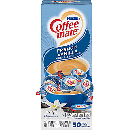 Nestlé® Coffee-mate® Liquid Creamer, French Vanilla Flavor, 0.38 Oz Single Serve x 50