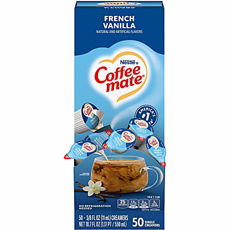 Nestlé® Coffee-mate® Liquid Creamer, French Vanilla Flavor, 0.38 Oz Single Serve x 50