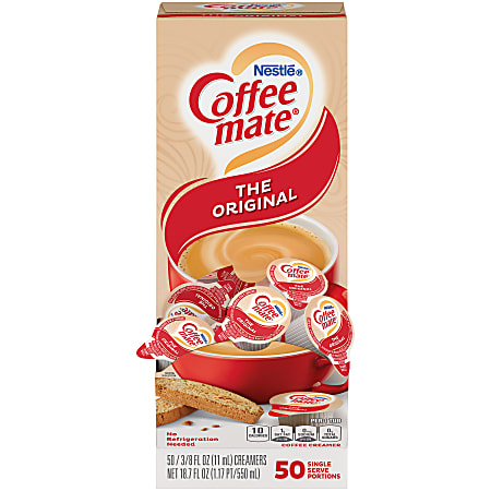 Nestl Coffee mate Liquid Creamer Original Flavor 0.38 Oz Single Serve x 50  - Office Depot