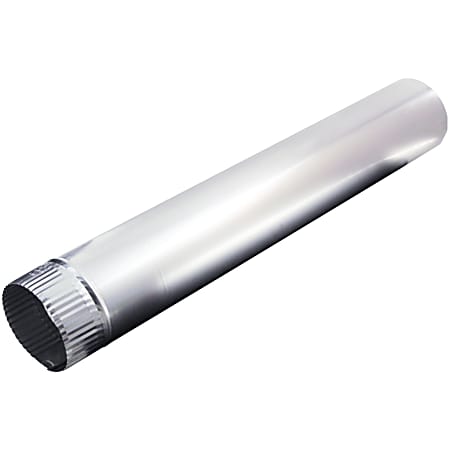 Deflecto 4” x 24” Rigid Aluminum Vent Pipe For Venting, Silver, LAM229