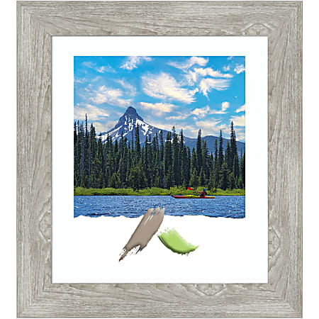 Amanti Art Rectangular Picture Frame, 26” x 30" With Mat, Dove Graywash