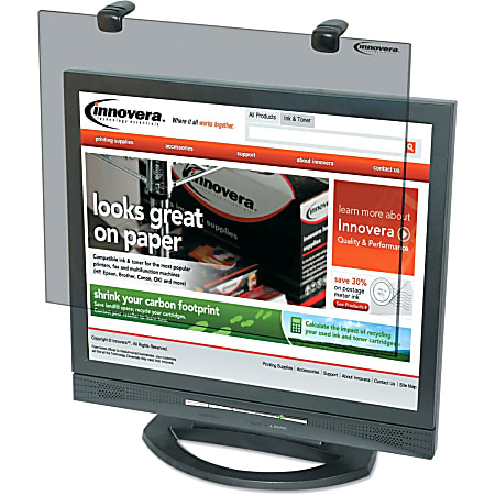 Innovera Standard Screen Filter Black - For 19"LCD Monitor - Acrylic, Plastic - Anti-glare - 1