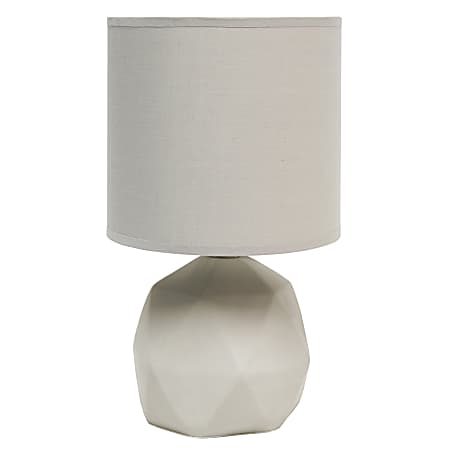 Simple Designs Geometric Concrete Lamp, 10-5/8"H, Gray