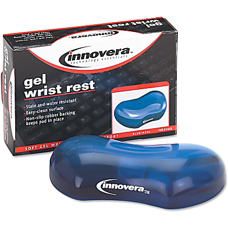 Innovera Wrist Rest Blue Rubber Gel Rubber Stain Resistant Water ...